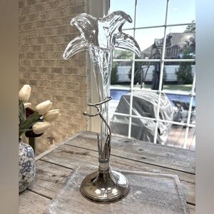Vintage Handblown Glass Lily Vase. 15” T. Rare | Art Deco | Stunning | Large!